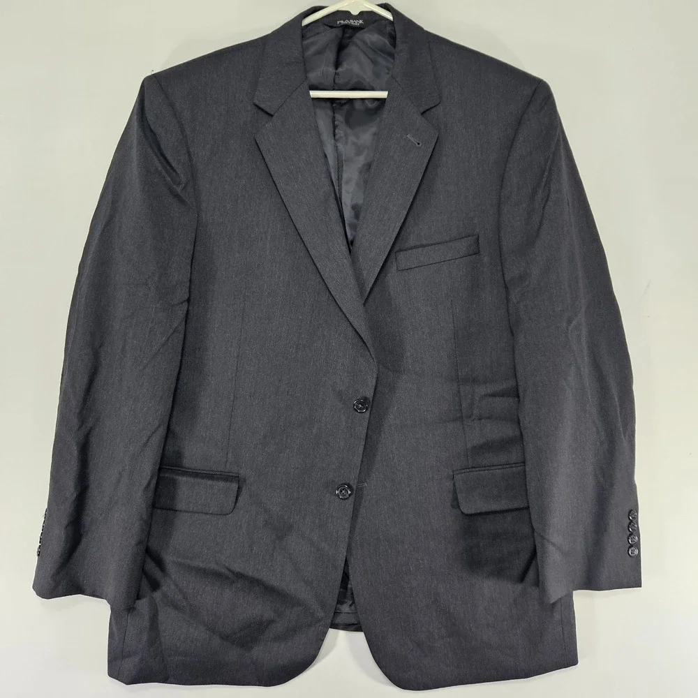 JOS A BANK Signature GORDON Men's Sport‎ Coat Blazer Two Button Gray Wool 46R